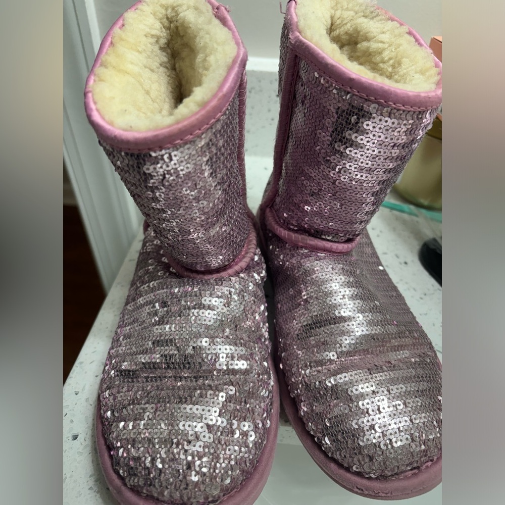 Pink Sequin UGG size 4